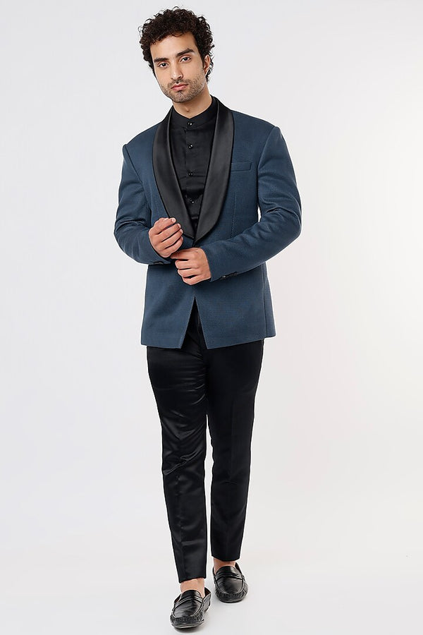 Cobalt Blue Knitted Tuxedo Set